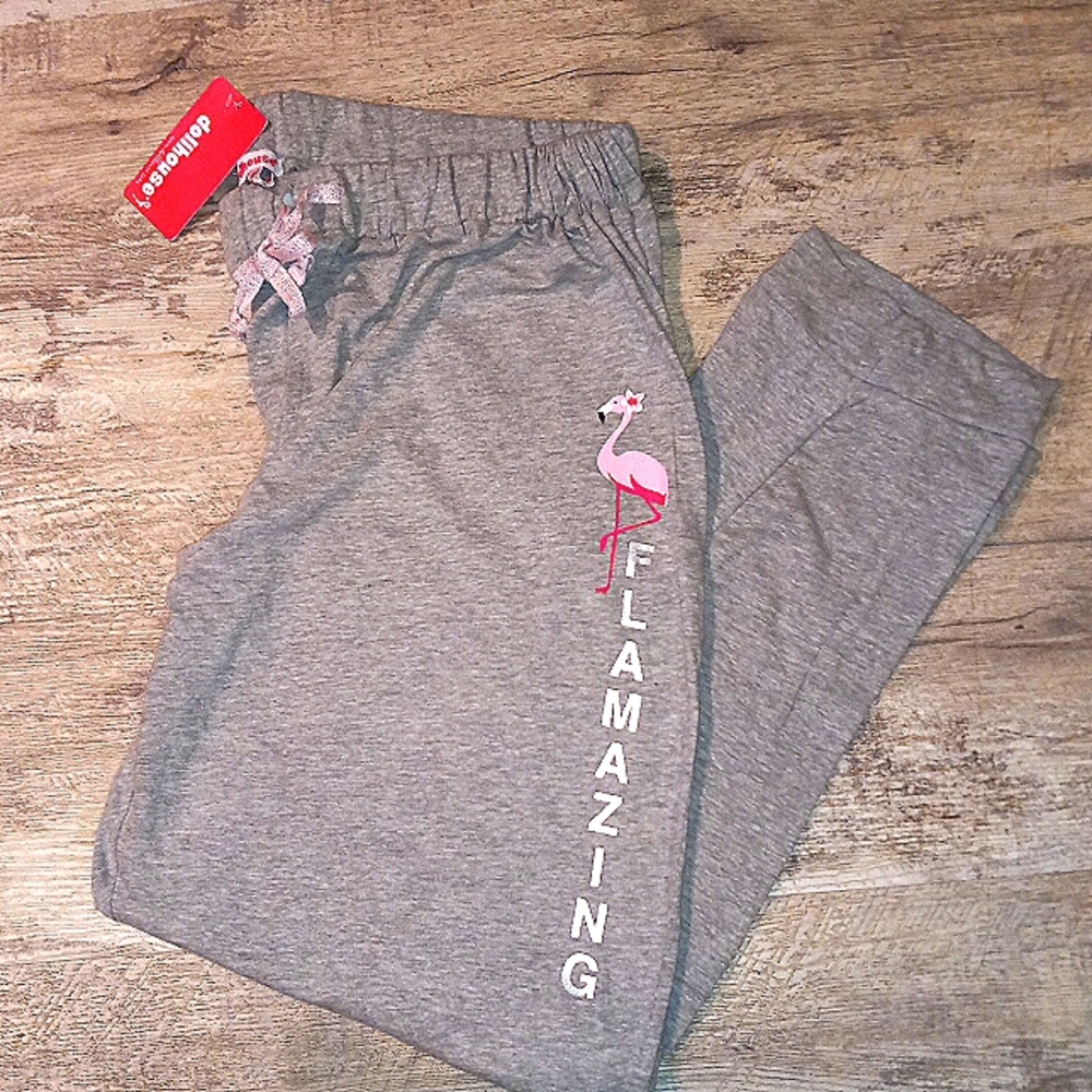 Flamingo Flamingo theme loungewear sweat pants 3X